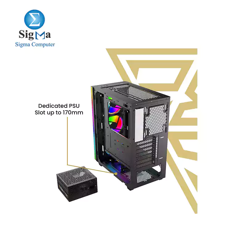 Gamdias Athena M2 ATX Mid-Tower RGB Case+KRATOS E1 600(EU) POWER SUPPLY