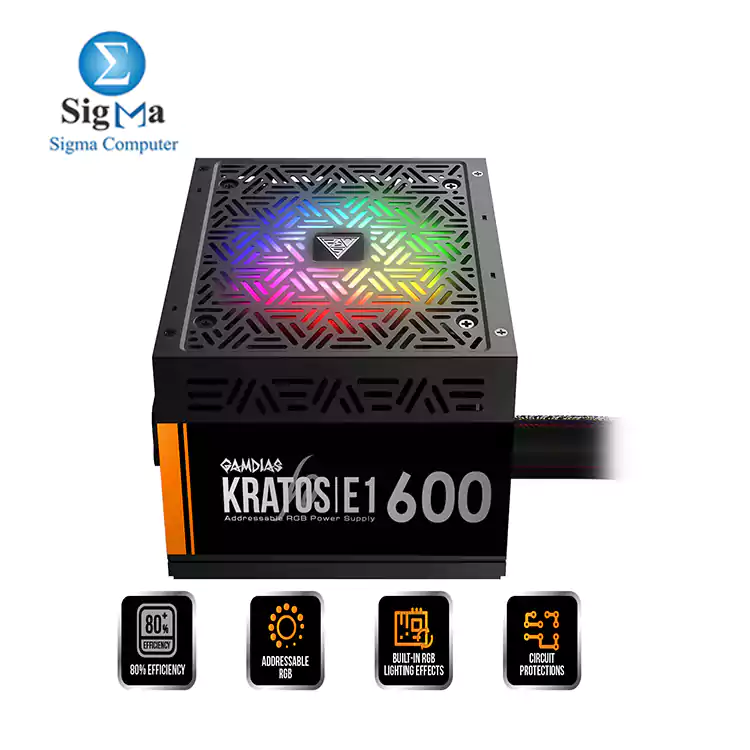 Gamdias KRATOS E1 RGB-600W POWER SUPPLY 