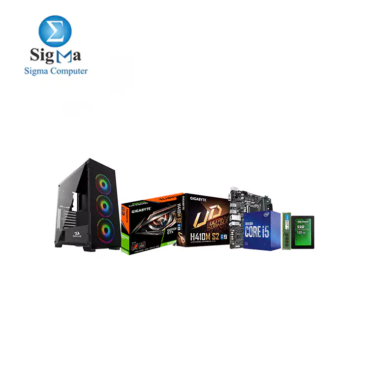 BUNDLE Core i5-10400F - GIGABYTE H410M S2 - GTX 1660 SUPER - 8GB DDR4-2666 - SSD120G - REDRAGON Case GC-618  600W