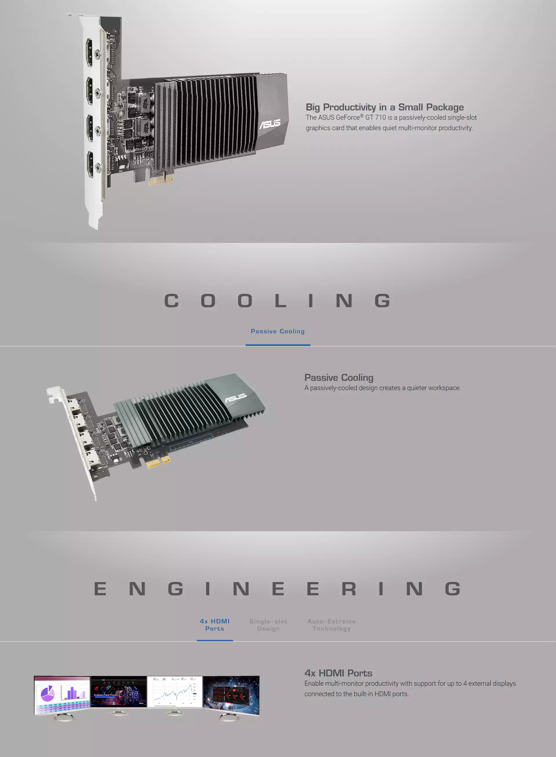 ASUS NVIDIA GeForce GT 710 Graphics Card (PCIe 2.0, 2GB DDR3 Memory, Passive Cooling, Auto-Extreme Technology, GPU Tweak III)