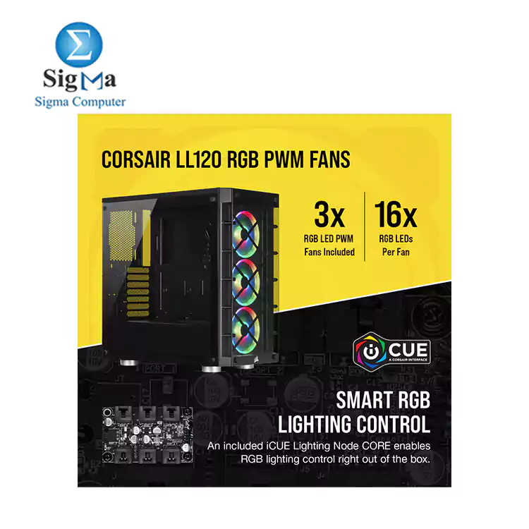 CORSAIR iCUE 465X RGB Mid-Tower ATX Smart Case     BLACK