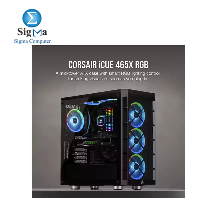 CORSAIR iCUE 465X RGB Mid-Tower ATX Smart Case — BLACK