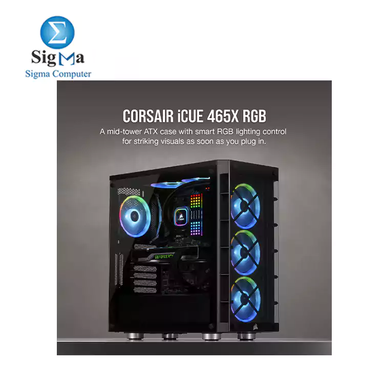 CORSAIR iCUE 465X RGB Mid-Tower ATX Smart Case     BLACK