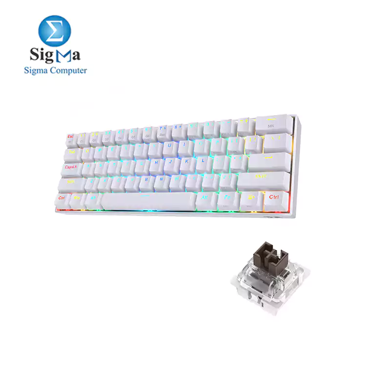 Redragon K530W Draconic RGB Wireless Mechanical Keyboard-BROWEN SWITCH-WHITE