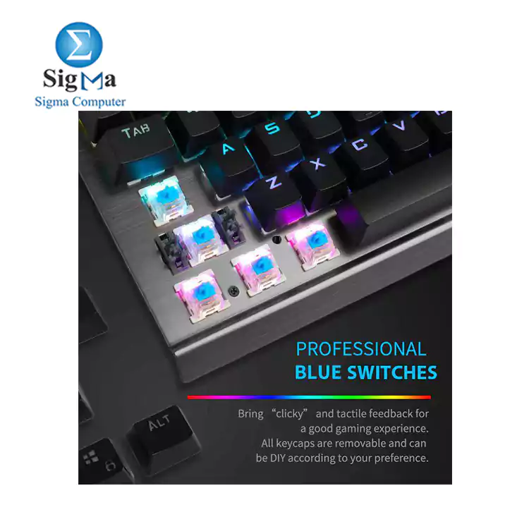 Redragon K563 Surya RGB LED Backlit Mechanical Gaming Keyboard Blue Switches -BLACK