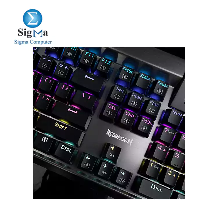 Redragon K563 Surya RGB LED Backlit Mechanical Gaming Keyboard Blue Switches -BLACK