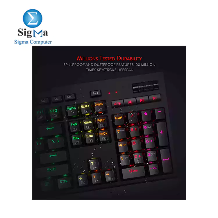 Redragon K586 Brahma RGB Gaming Mechanical Keyboard-BLACK - blue switches