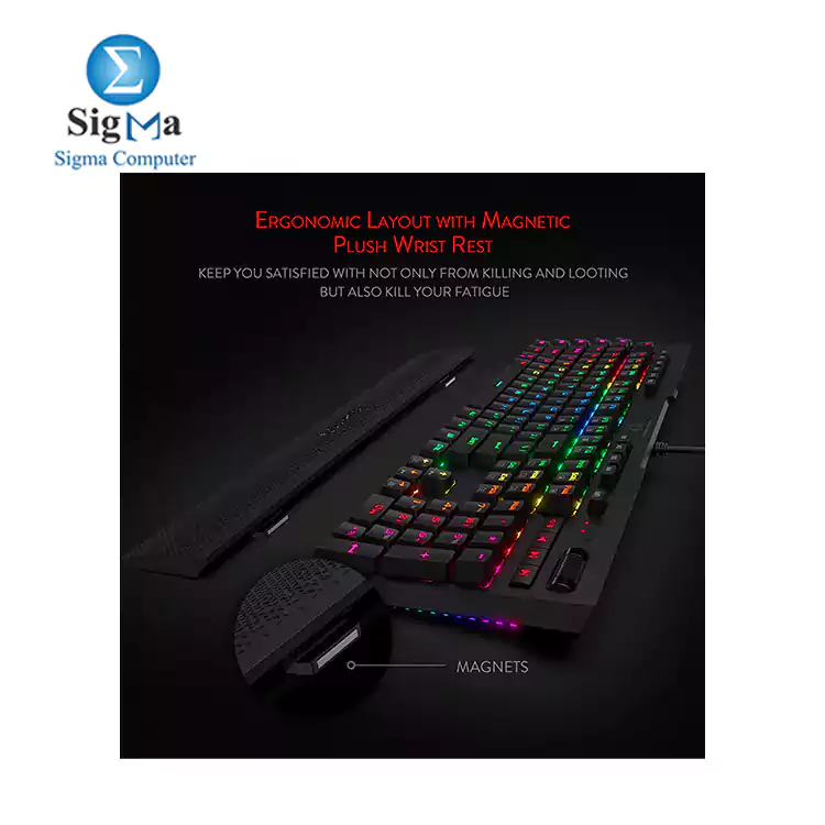 Redragon K586 Brahma RGB Gaming Mechanical Keyboard-BLACK - blue switches