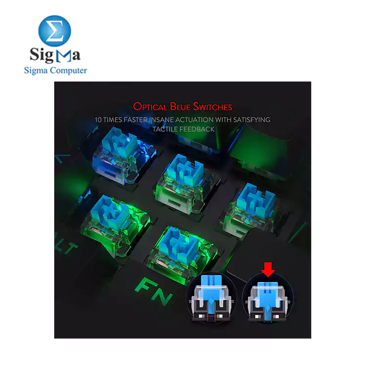 Redragon K586 Brahma RGB Gaming Mechanical Keyboard-BLACK - blue switches