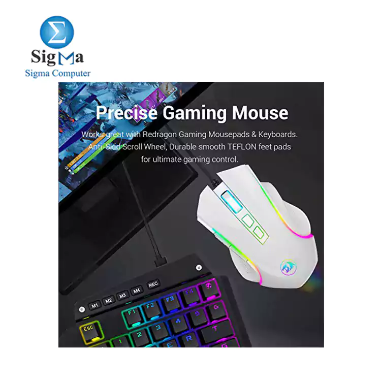 Redragon M602 RGB Wired Gaming Mouse RGB-WHITE