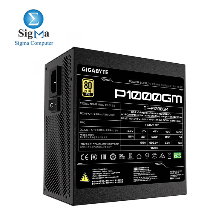 gigabyte power supply  p1000gm -1000w 80 plus gold