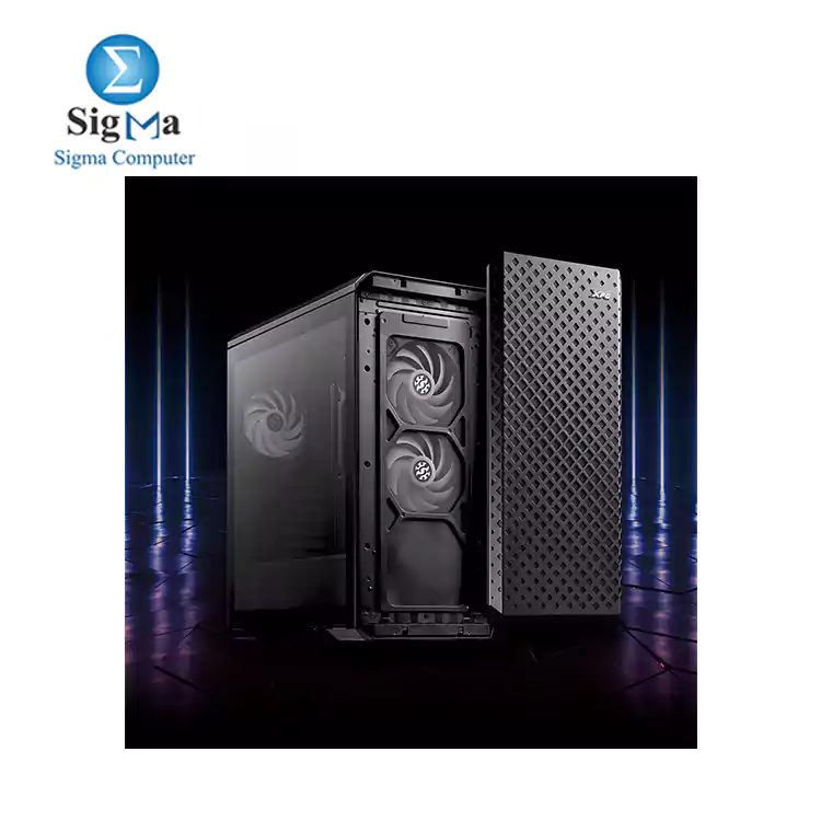 XPG DEFENDER PRO ARGB MID -TOWER CASE-BLACK with x3 included XPG VENTO 120 ARGB fans.