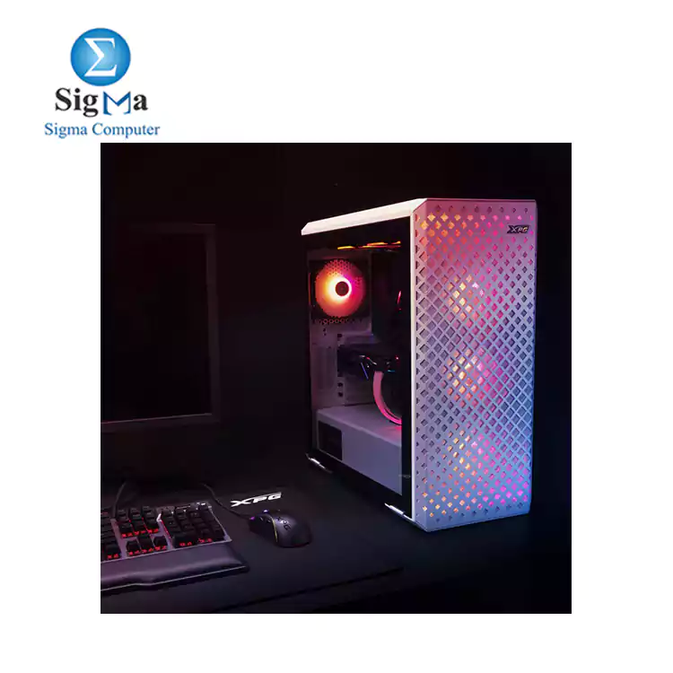 XPG DEFENDER PRO ARGB MID -TOWER CASE-WHITE with x3 included XPG VENTO 120 ARGB fans