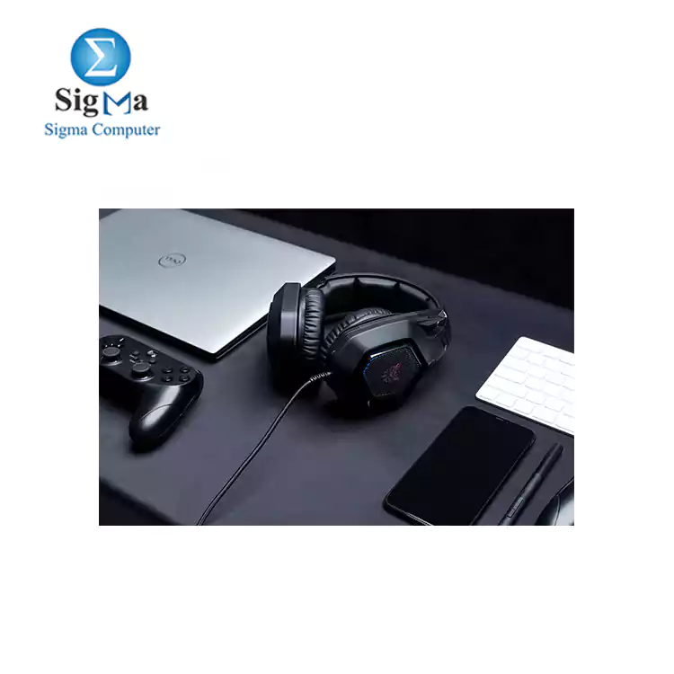 ONIKUMA K10-RGB 50mm drivers  noise-reduction mic  soft over-ear cushions  RGB lighting  multi-platform compatibility  2.2m durable cable.