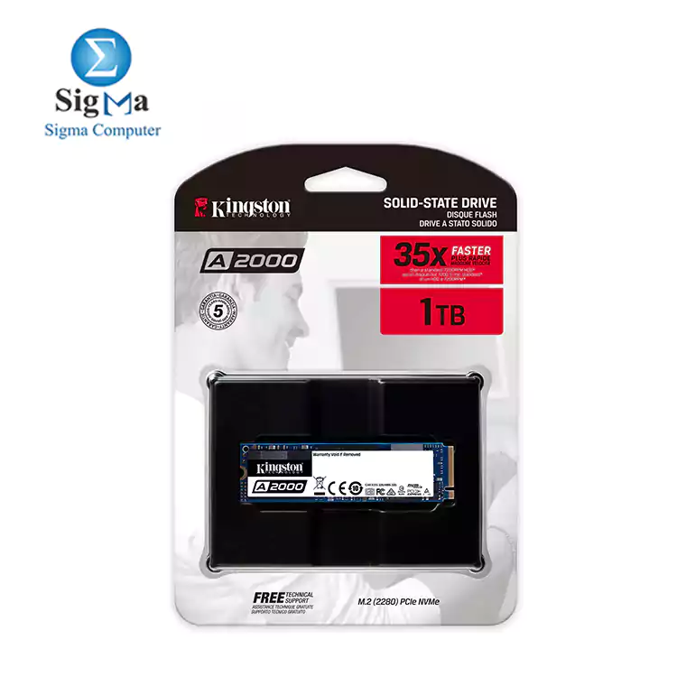 Kingston 1TB A2000 M.2 2280 Nvme Internal SSD PCIe Up to 2000MB S with Full Security Suite SA2000M8 1000G