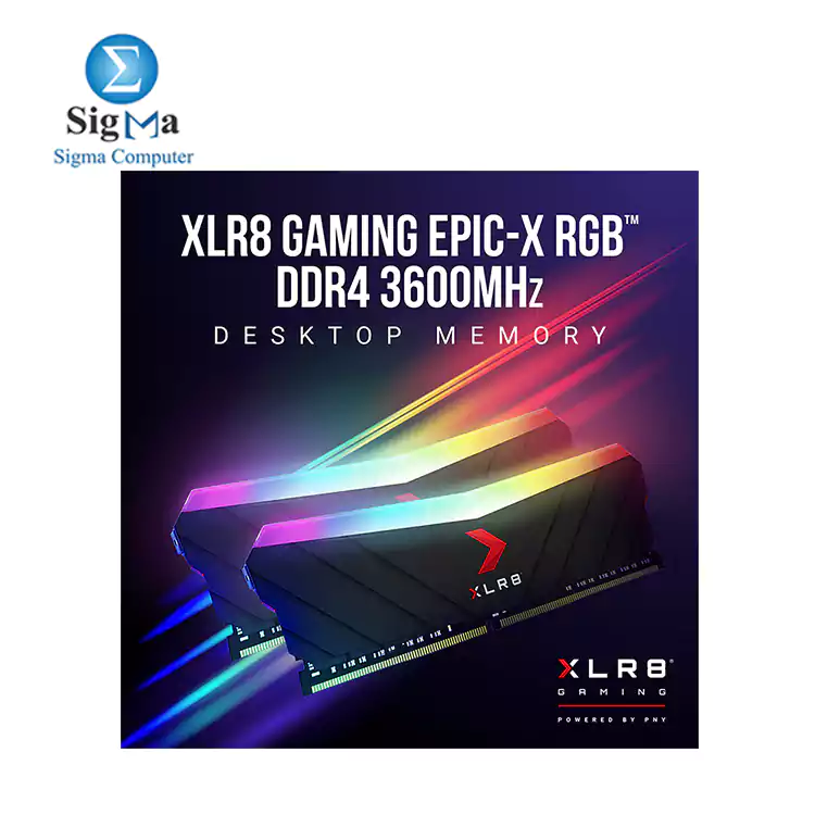 PNY XLR8 Gaming EPIC-X RGB 3600MHz Desktop Memory 16GB Kit 2x8GB XLR8 Gaming EPIC-X RGB DDR4 3600MHz