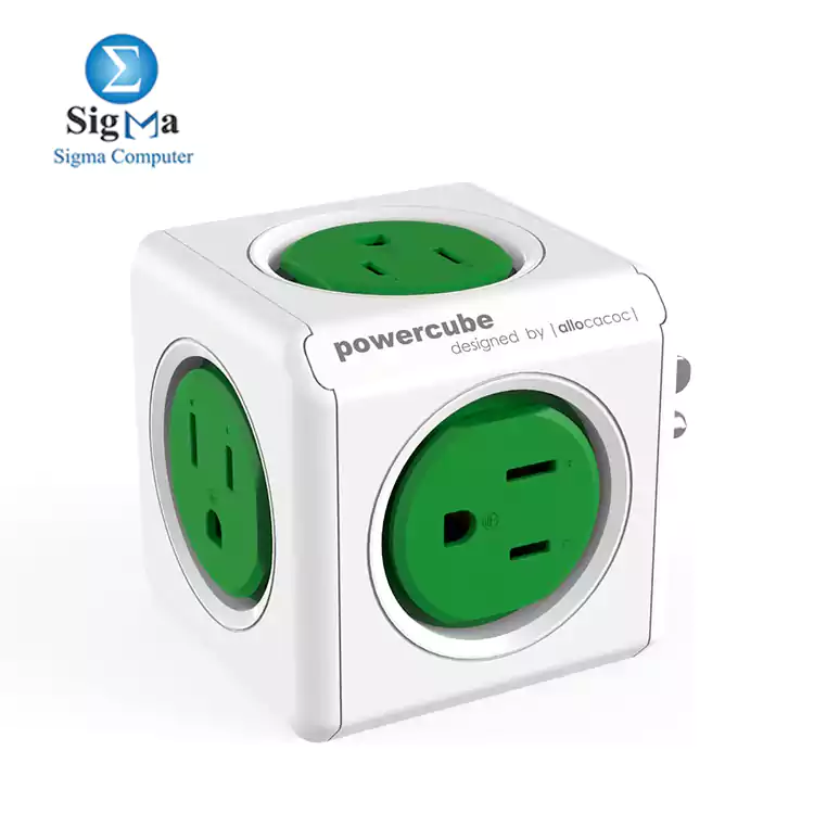 Allocacoc PowerCube -Original|, 5 outlets,Green