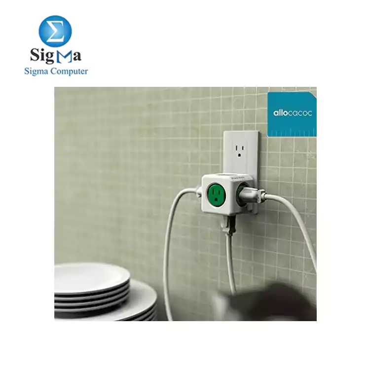 Allocacoc PowerCube -Original   5 outlets Green