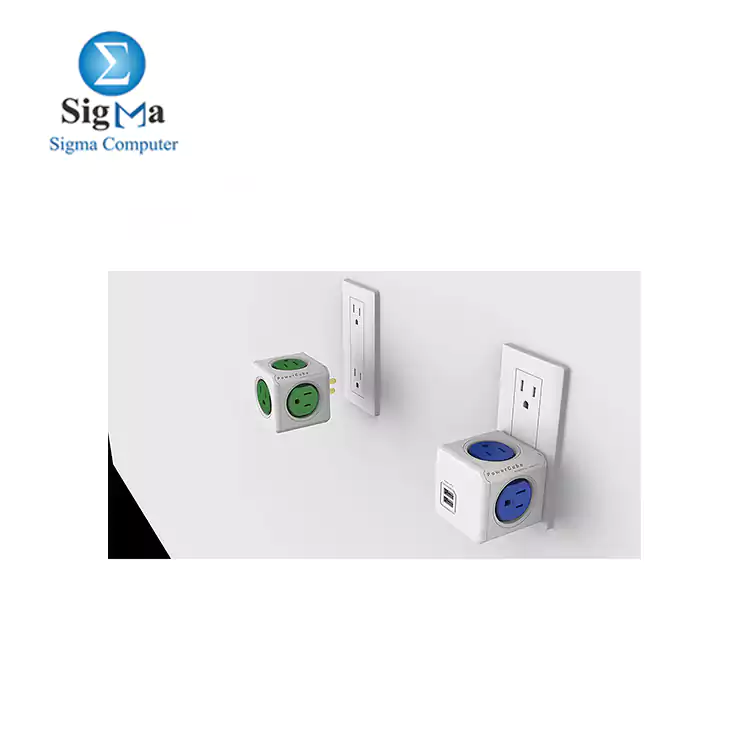 Allocacoc PowerCube -Original   5 outlets Green