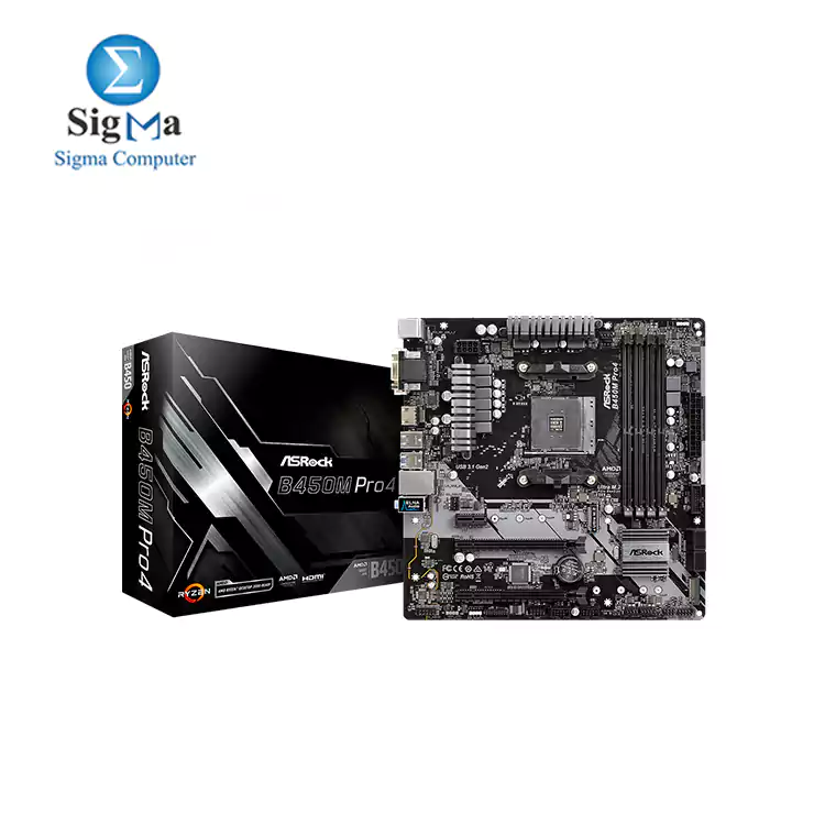 ASRock B450M PRO4 Micro ATX Motherboard 