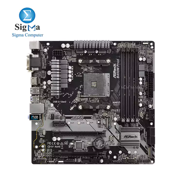 ASRock B450M PRO4 Micro ATX Motherboard 