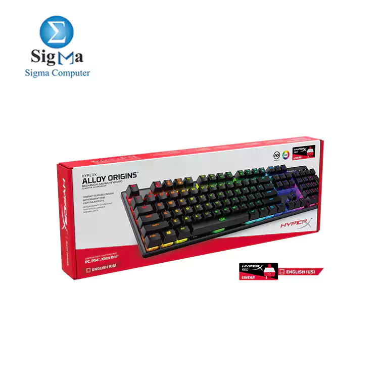 HyperX Alloy Origins Mechanical Gaming Keyboard   HX-KB6RDX-US RGB -RED SWITCH