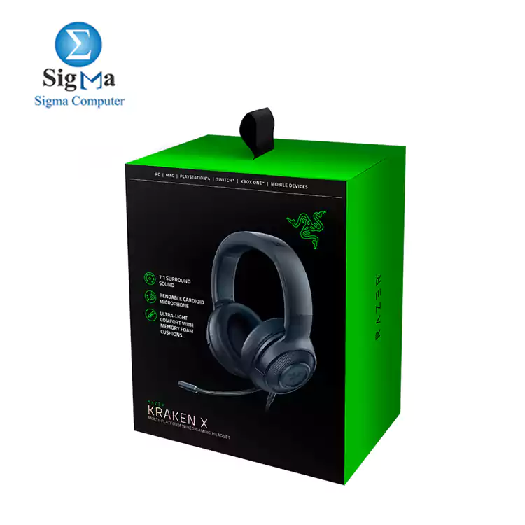 Razer Kraken X     Ultra-light 250g headset with 7.1 surround sound  40mm drivers  unidirectional mic  and 3.5mm connectivity