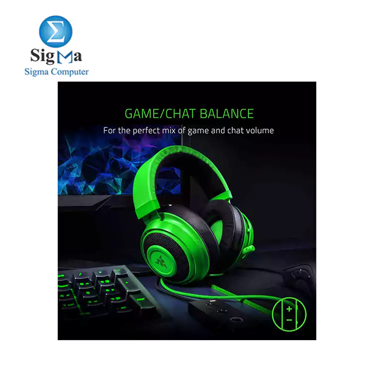 Razer Kraken Tournament Edition -Wired Gaming Headset with USB Audio Controller-GREEN