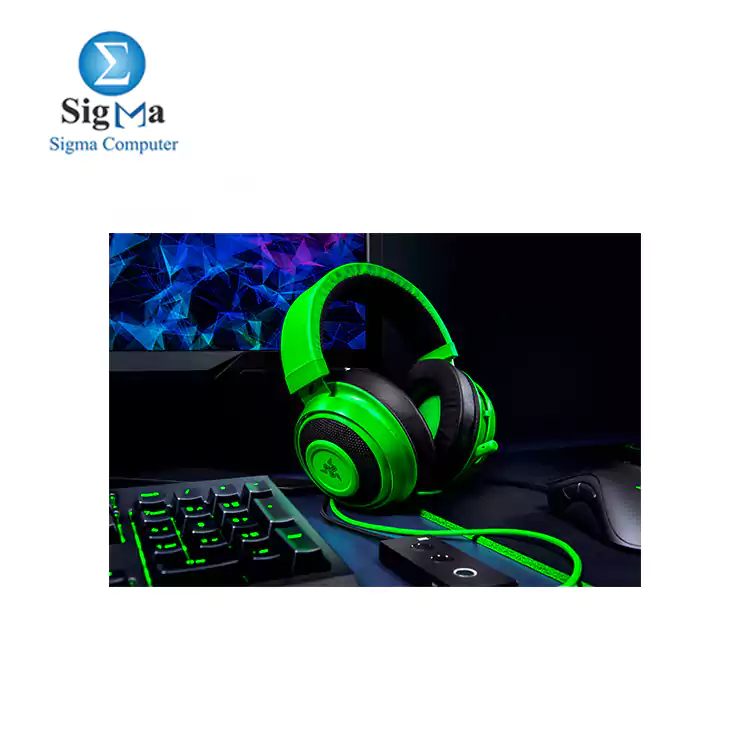 Razer Kraken Tournament Edition -Wired Gaming Headset with USB Audio Controller-GREEN