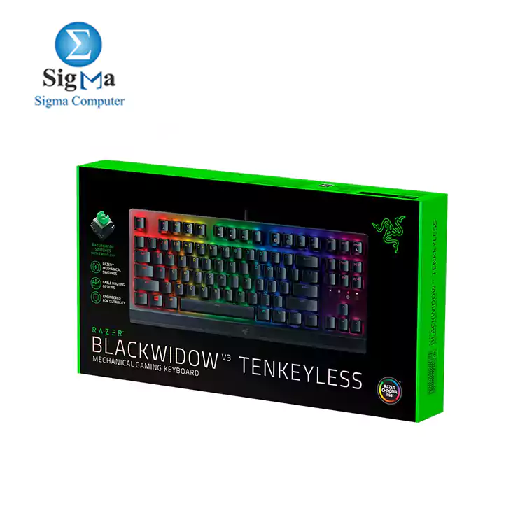 Razer BlackWidow V3 Tenkeyless Compact Mechanical keyboard RGB Green Switch -black