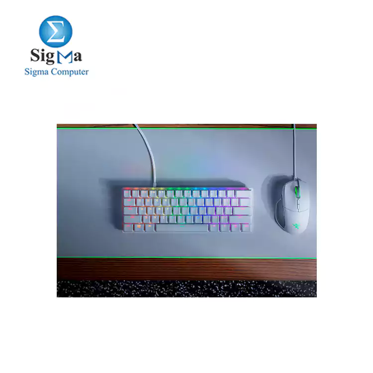 Razer Huntsman Mini Mercury Gaming Keyboard-purple switch-white