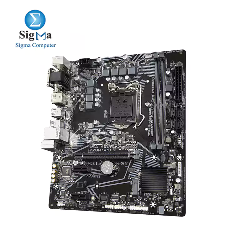 Intel® H510M S2H Ultra Durable Motherboard with 6+2 Phases Digital VRM, PCIe 4.0* Design, Realtek 8118 Gaming LAN, 4 Display Interfaces Support , Anti-Sulfur Resistor,  Smart Fan 6