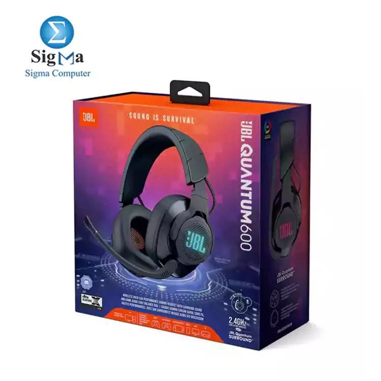 JBL Quantum 600 Wireless over-ear performance gaming headset with surround sound