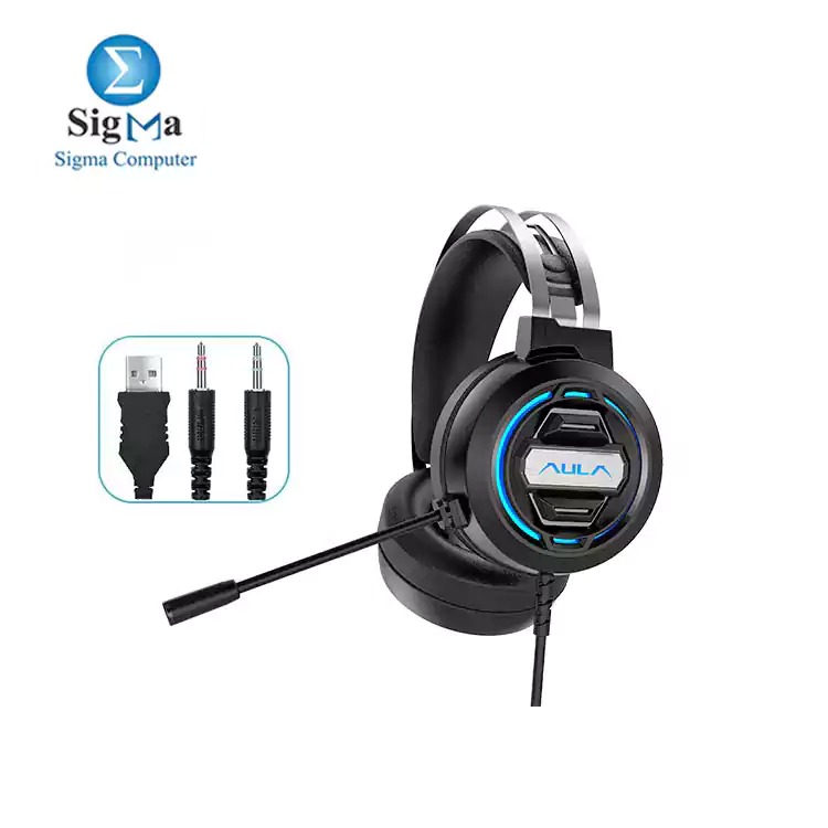 AULA Gaming Headset S603 High-sensitivity microphone BREATHING LED LIGHT-3.5 USB