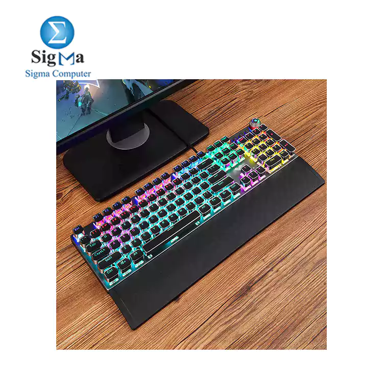 Aula F2088 PUNK Rainbow Gaming Mechanical Keyboard – Red Switches – Black