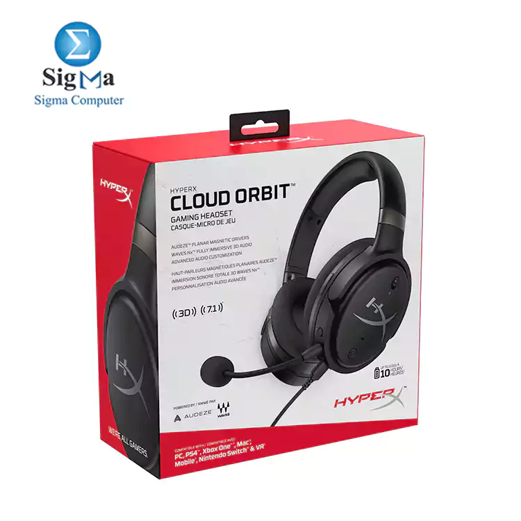 HyperX  Cloud Orbit S Wired Noise Cancelling Gaming Headset with Detachable Microphone - Black