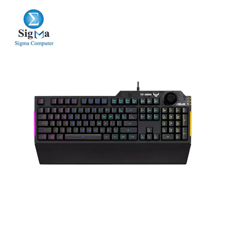 ASUS RA04 TUF Gaming K1 RGB keyboard with dedicated volume knob RGB AR and EN ROG peripherals