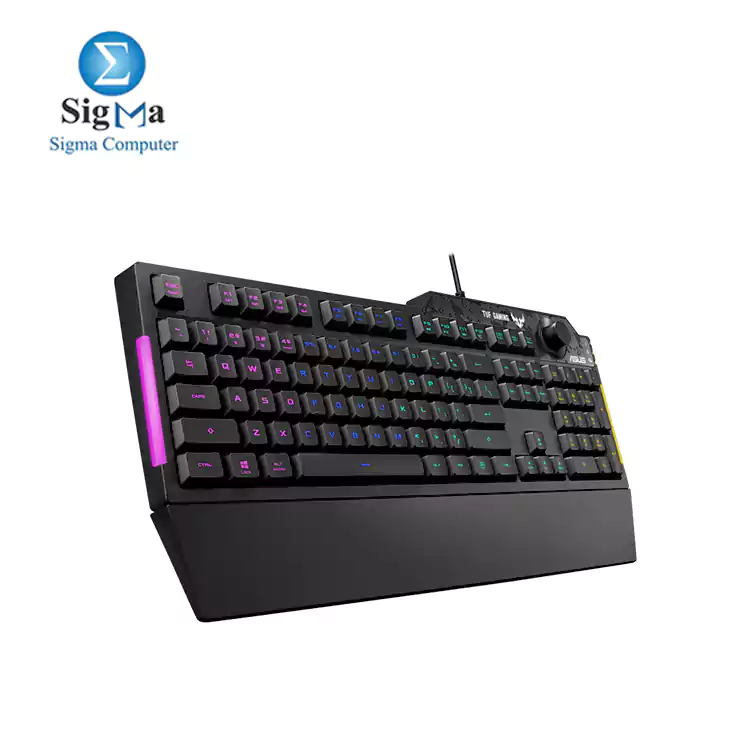 ASUS RA04 TUF Gaming K1 RGB keyboard with dedicated volume knob RGB AR and EN ROG peripherals