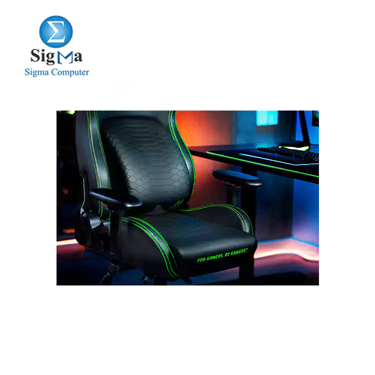 Razer Iskur - Black   Green Gaming Chair with Built-in Lumbar Support