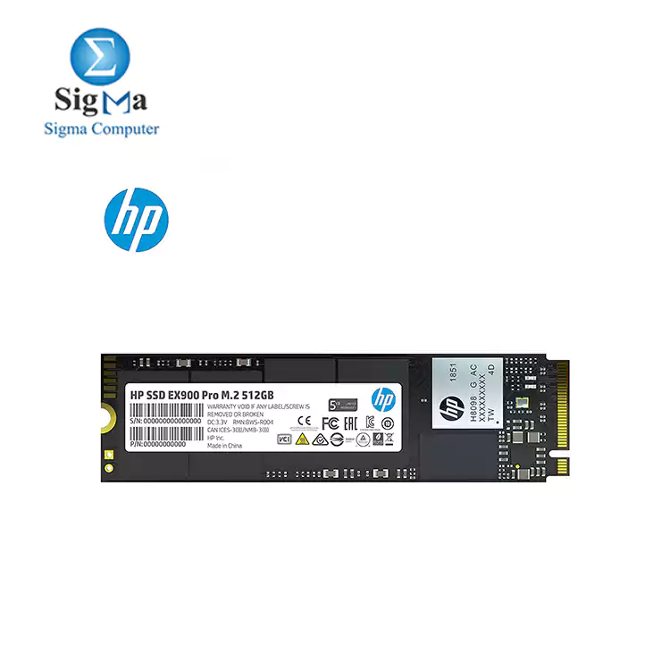 HP EX900 PRO 512GB NVMe Internal PC SSD - Gen3 x4 PCIe, M.2 2280