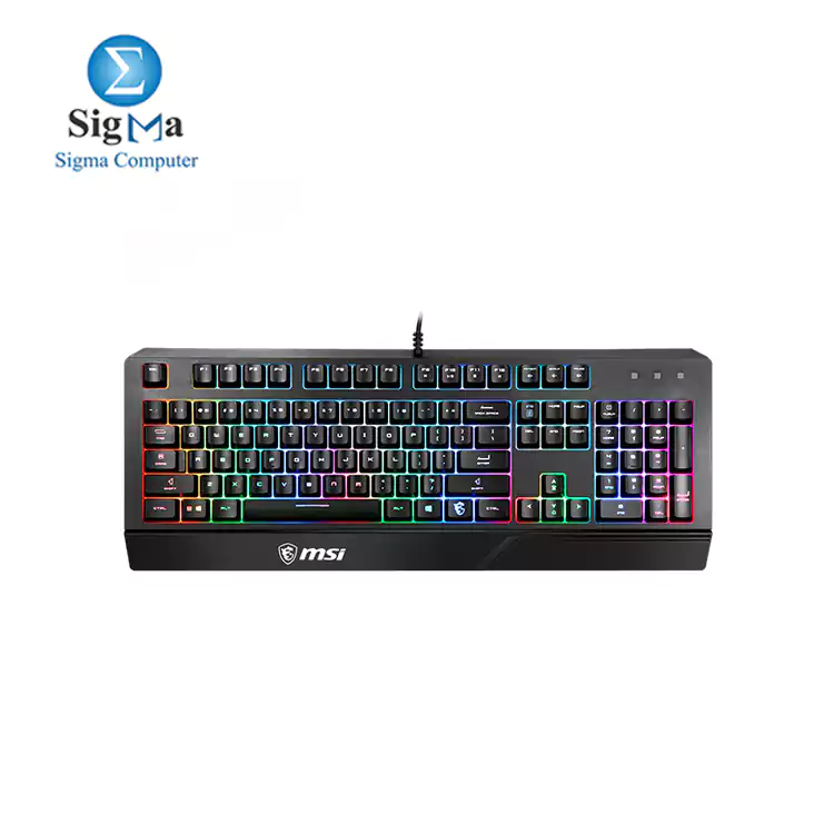 MSI VIGOR GK20 Gaming Keyboard  Ergonomic Designed Keycaps  Rainbow Lighting-Arabic