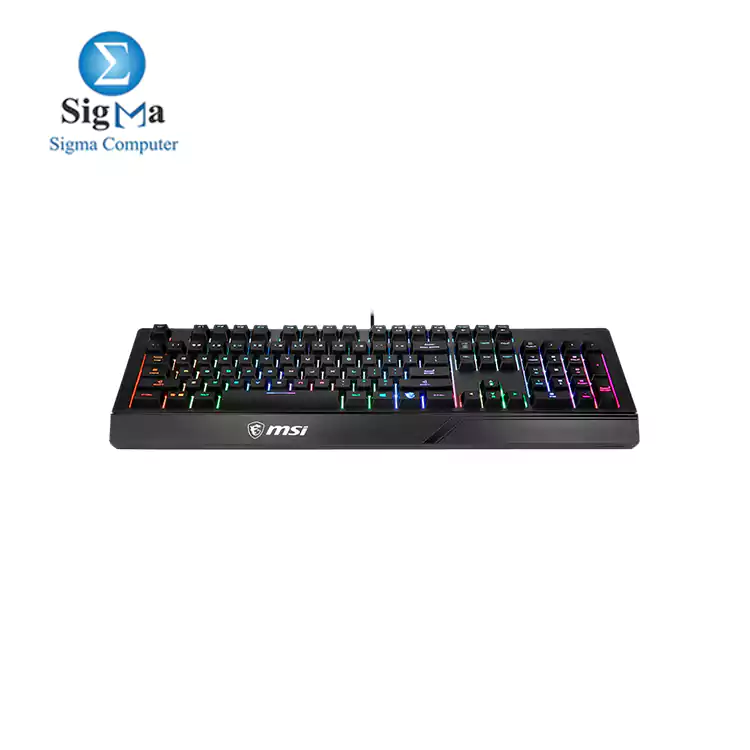 MSI VIGOR GK20 Gaming Keyboard, Ergonomic Designed Keycaps, Rainbow Lighting-Arabic