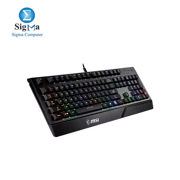 MSI VIGOR GK20 Gaming Keyboard, Ergonomic Designed Keycaps, Rainbow Lighting-Arabic