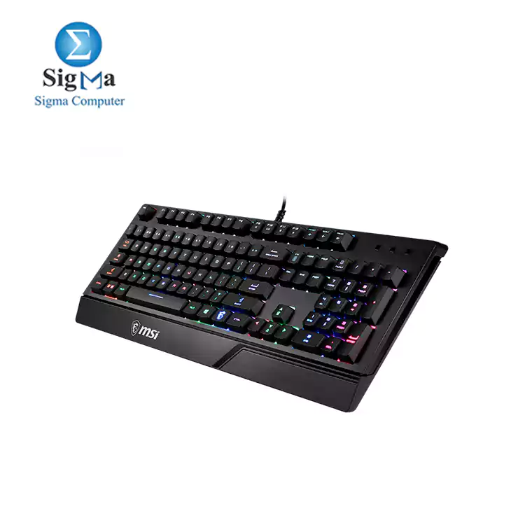 MSI VIGOR GK20 Gaming Keyboard, Ergonomic Designed Keycaps, Rainbow Lighting-Arabic