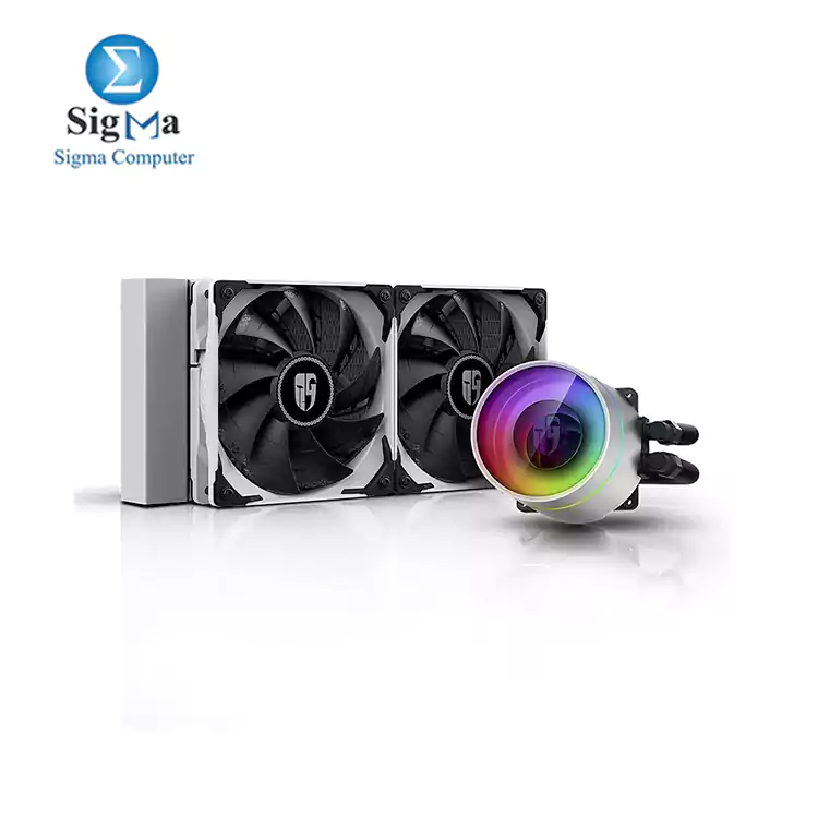 DEEP COOL Castle 240EX   Addressable RGB AIO Liquid CPU Cooler-WHITE