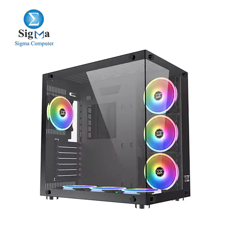 XIGMATEK Aquarius Plus BLACK MID-TOWER ARGB Gaming Case 7 ARGB fans