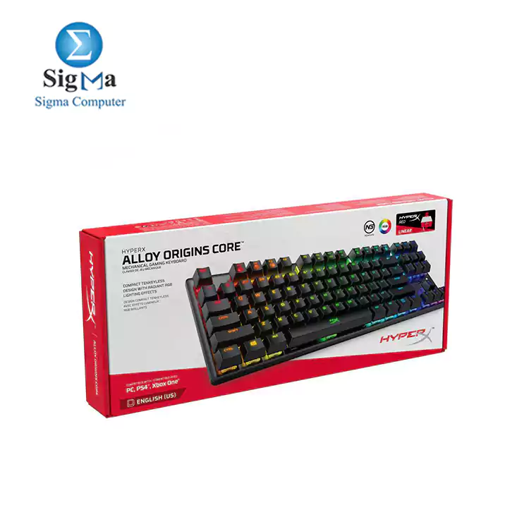 HyperX Alloy Origins Core Mechanical Gaming Keyboard RGB  HX-KB7RDX-US  RED SWITCH