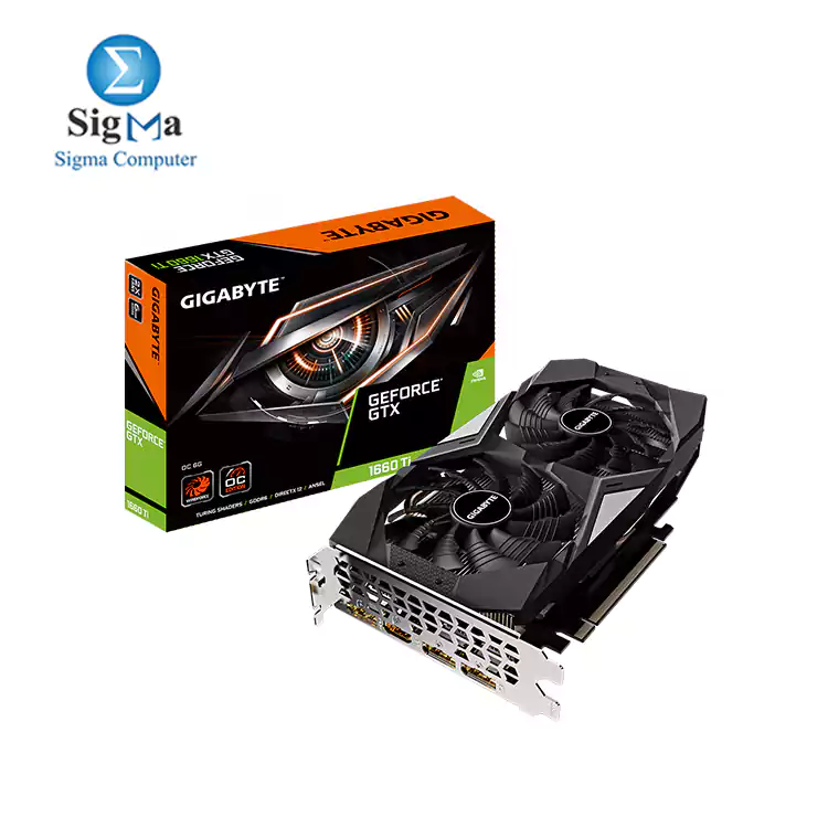 GIGABYTE GeForce GTX 1660 Ti OC 6G 192-bit GDDR6 DisplayPort 1.4 HDMI 2.0B with Windforce 2X Cooling System Graphic Cards