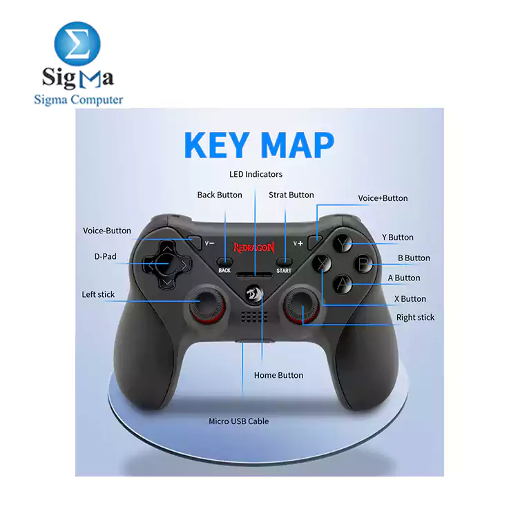 Redragon CERES G812 Wireless Gamepad Surpport Bluetooth android   IOS Gaming Controller Joystick for TV set-top box PS4