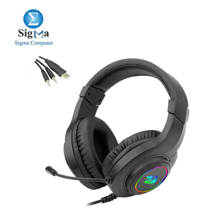 REDRAGON H260 RGB GAMING HEADSET WITH MICROPHONE, WIRED, COMPATIBLE WITH XBOX ONE, NINTENDO SWITCH, PS4, PS5, PCS, LAPTOPS